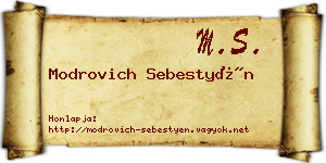 Modrovich Sebestyén névjegykártya